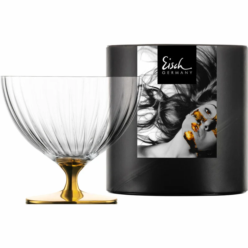 Eisch Dessert Schale auf Fuß, Dessertschale, Eisbecher, Glasschale, Kristallglas, Gold, Ø 11.5 cm, 30053111