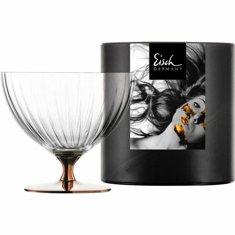 Eisch Dessert Schale auf Fuß, Dessertschale, Eisbecher, Glasschale, Kristallglas, Kupfer, Ø 11.5 cm, 30053113