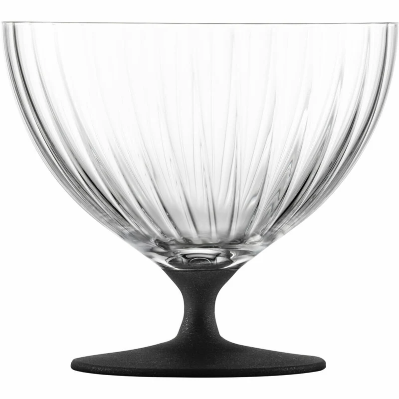 Eisch Dessertschalen auf Fuß, 2er Set, Dessertschale, Eisschale, Schale, Kristallglas, Schwarz, Ø 11.5 cm, 30053114