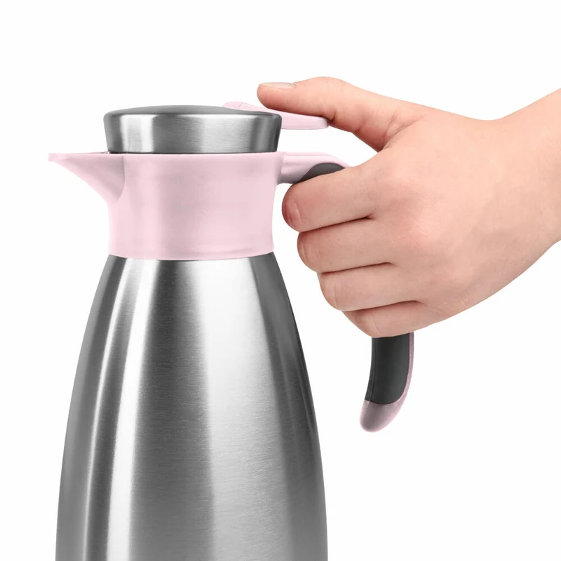 Emsa Isolierkanne Soft Grip, Thermokanne, Edelstahl, Kunststoff, Puderrosa, 1.5 L, N41206