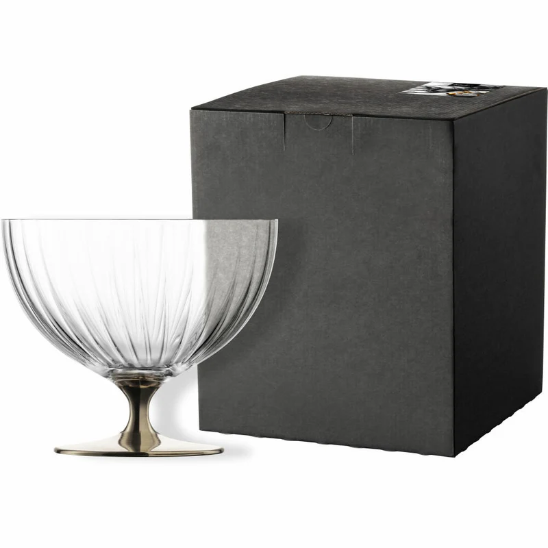 Eisch Schale auf Fuß, Fußschale, Servierschale, Salatschale, Dekoschale, Kristallglas, Platin, Ø 22 cm, 30053122