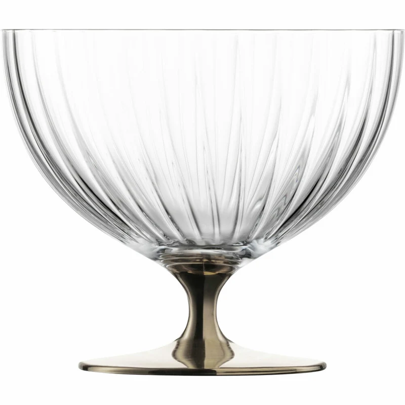 Eisch Schale auf Fuß, Fußschale, Servierschale, Salatschale, Dekoschale, Kristallglas, Platin, Ø 22 cm, 30053122