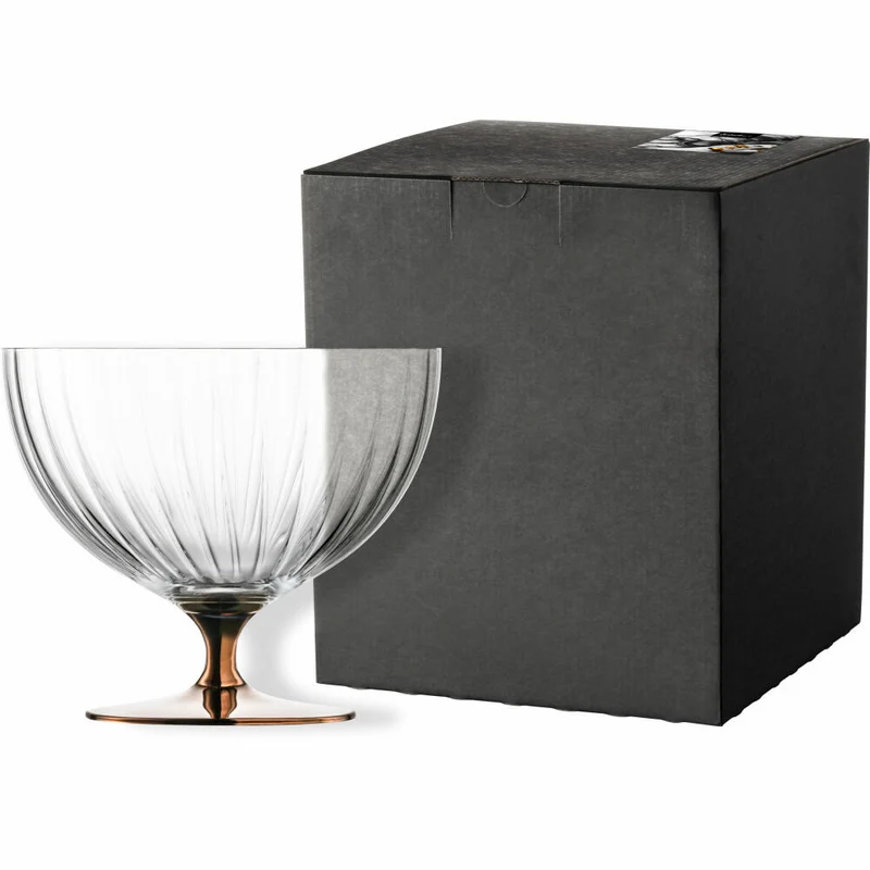 Eisch Schale auf Fuß, Fußschale, Servierschale, Salatschale, Dekoschale, Kristallglas, Kupfer, Ø 22 cm, 30053123
