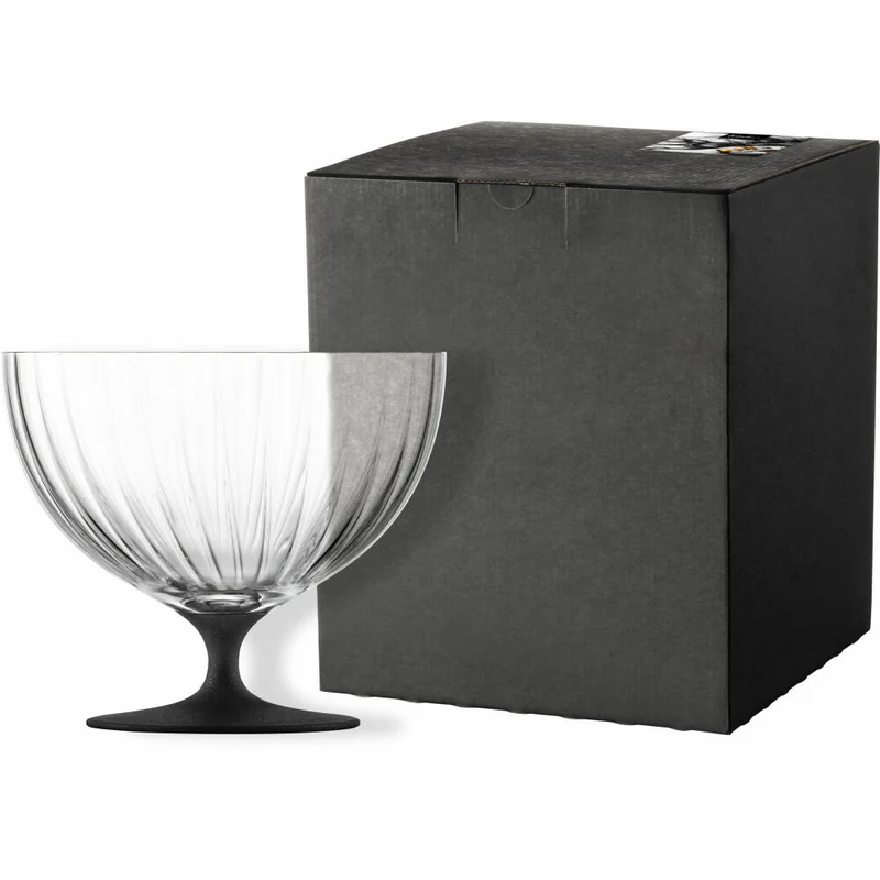 Eisch Schale auf Fuß, Fußschale, Servierschale, Salatschale, Dekoschale, Kristallglas, Schwarz, Ø 22 cm, 30053124