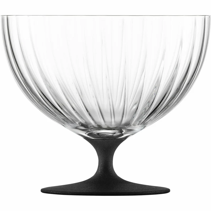 Eisch Schale auf Fuß, Fußschale, Servierschale, Salatschale, Dekoschale, Kristallglas, Schwarz, Ø 22 cm, 30053124
