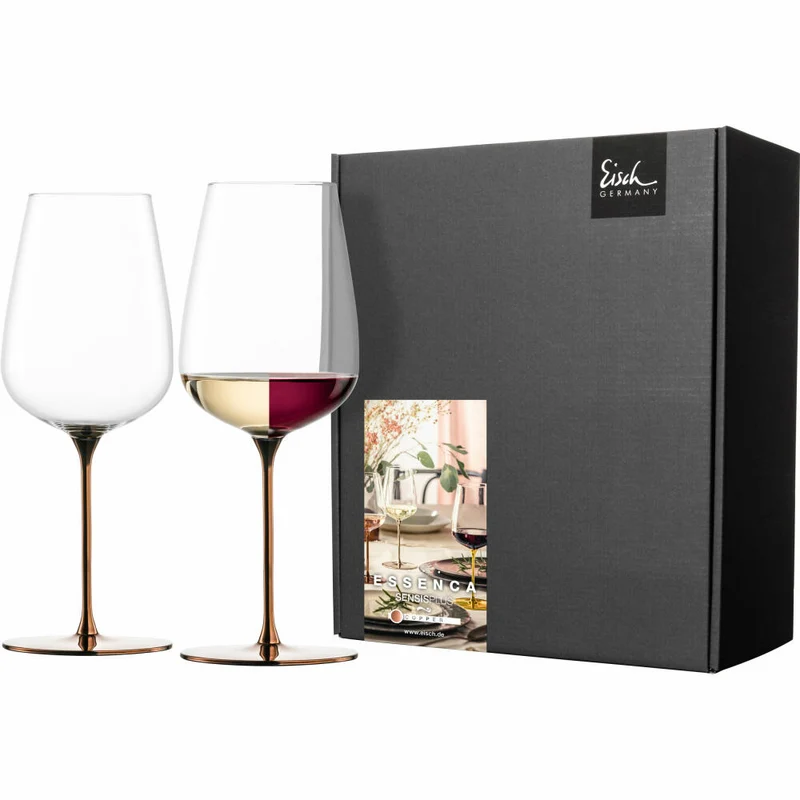 Eisch Allroundgläser Essenca Sensisplus, 2er Set, Weißweinglas, Weinglas, Kristallglas, Kupfer, 580 ml, 15434032
