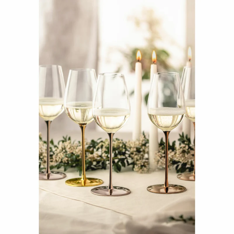 Eisch Allroundgläser Essenca Sensisplus, 2er Set, Champagnerglas, Weinglas, Kristallglas, Goldfarben, 400 ml, 15434070