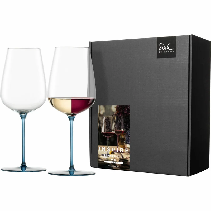 Eisch Allroundgläser Inspire Sensisplus, 2er Set, Weißweinglas, Weinglas, Kristallglas, Blau, 580 ml, 15437031