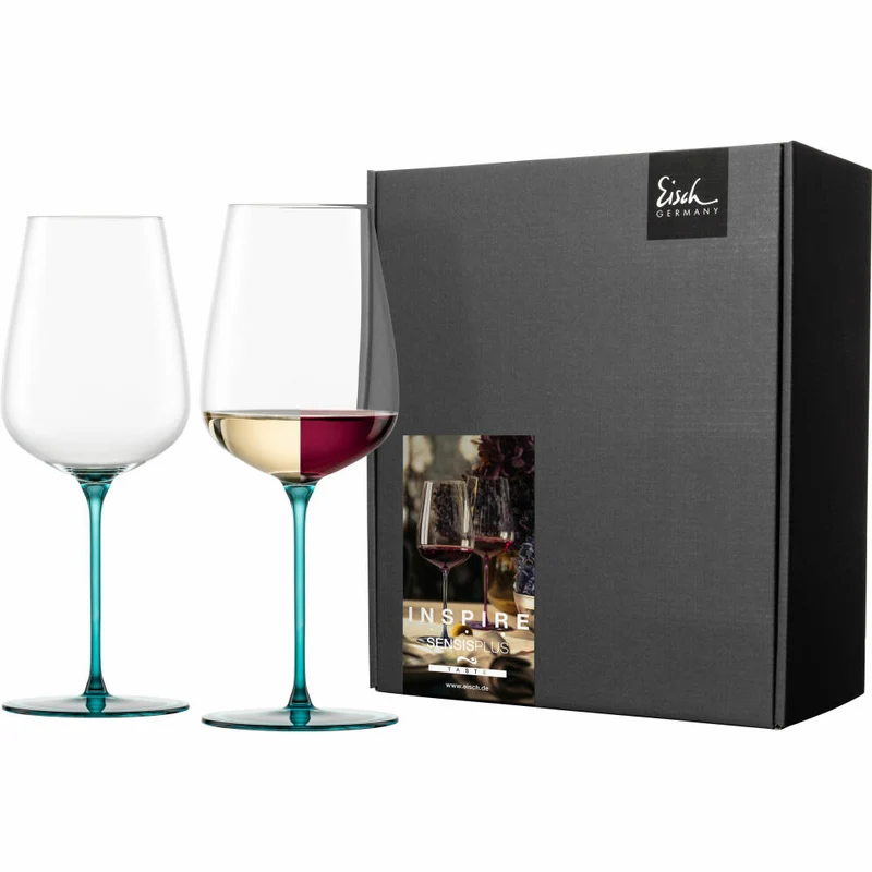 Eisch Allroundgläser Inspire Sensisplus, 2er Set, Weißweinglas, Weinglas, Kristallglas, Aqua, 580 ml, 15437032
