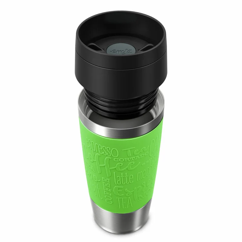 Emsa Isolierbecher Travel Mug Classic, To-Go-Becher, Edelstahl, Limette, 360 ml, N20207