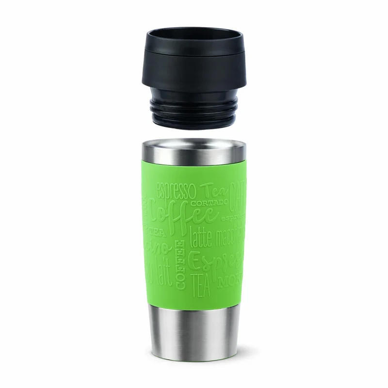 Emsa Isolierbecher Travel Mug Classic, To-Go-Becher, Edelstahl, Limette, 360 ml, N20207