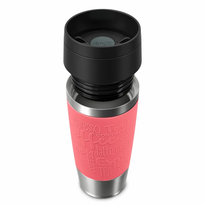 Emsa Isolierbecher Travel Mug Classic, To-Go-Becher, Edelstahl, Koralle, 360 ml, N20209