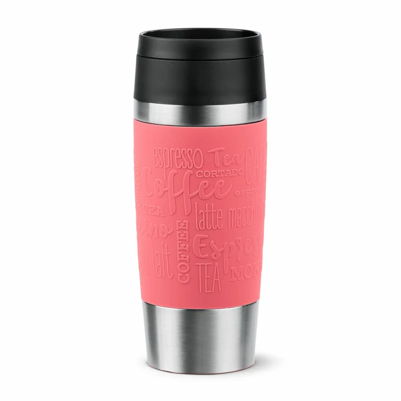 Emsa Isolierbecher Travel Mug Classic, To-Go-Becher, Edelstahl, Koralle, 360 ml, N20209