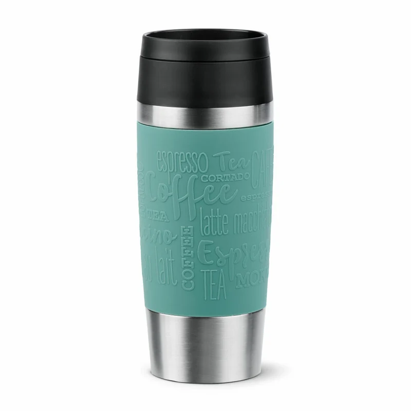 Emsa Isolierbecher Travel Mug Classic, To-Go-Becher, Edelstahl, Petrol, 360 ml, N20210
