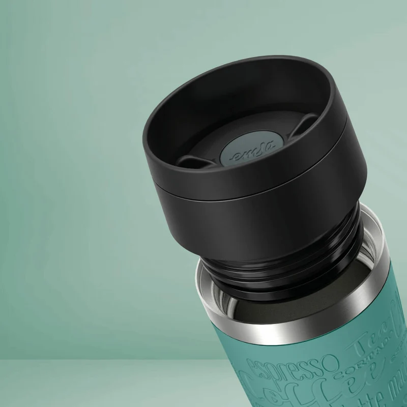 Emsa Isolierbecher Travel Mug Classic, To-Go-Becher, Edelstahl, Petrol, 360 ml, N20210