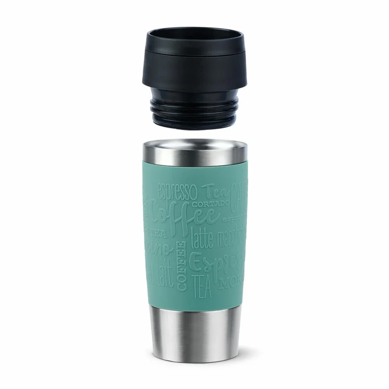 Emsa Isolierbecher Travel Mug Classic, To-Go-Becher, Edelstahl, Petrol, 360 ml, N20210