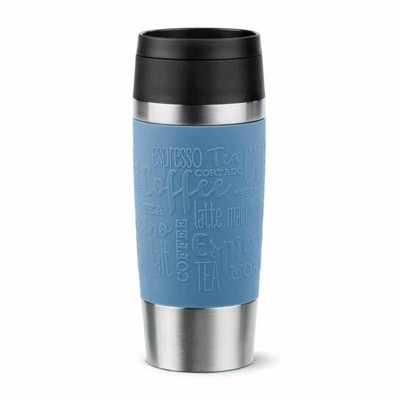 Emsa Isolierbecher Travel Mug Classic, To-Go-Becher, Edelstahl, Aquablau, 360 ml, N20211