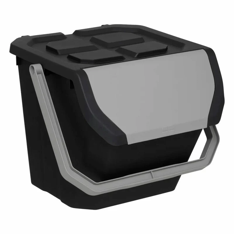5five Simply Smart Mülleimer, Abfalleimer, Kunststoff, Schwarz, 24 L, 206740