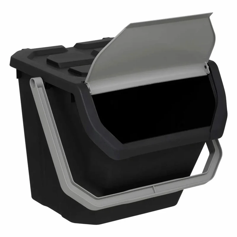 5five Simply Smart Mülleimer, Abfalleimer, Kunststoff, Schwarz, 24 L, 206740