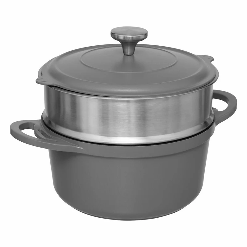 5five Simply Smart Dampfgarer, Dampfkochtopf, Kochtopf, Kasserolle, Aluminium, Grau, 24 cm, 189457A