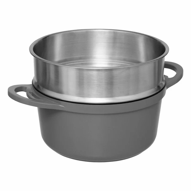 5five Simply Smart Dampfgarer, Dampfkochtopf, Kochtopf, Kasserolle, Aluminium, Grau, 24 cm, 189457A
