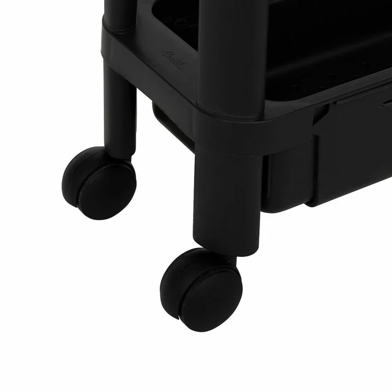 5five Simply Smart Rollregal Trolley, Ausziehbar, Servierwagen, Küchenwagen, Kunststoff, Schwarz, 189991A
