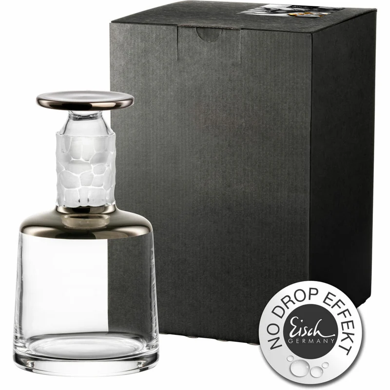 Eisch Whisky Karaffe Hamilton, No Drop, Whiskykaraffe, Kristallglas, Matt Platin, 0.75 L, 78189908