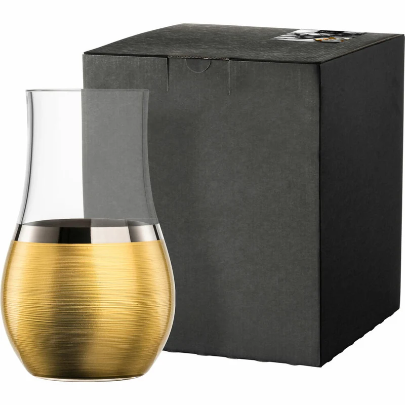 Eisch Windlicht Haptics, Vase, Kerzenhalter, Kristallglas, Gold / Platin, H 23.8 cm, 78425924