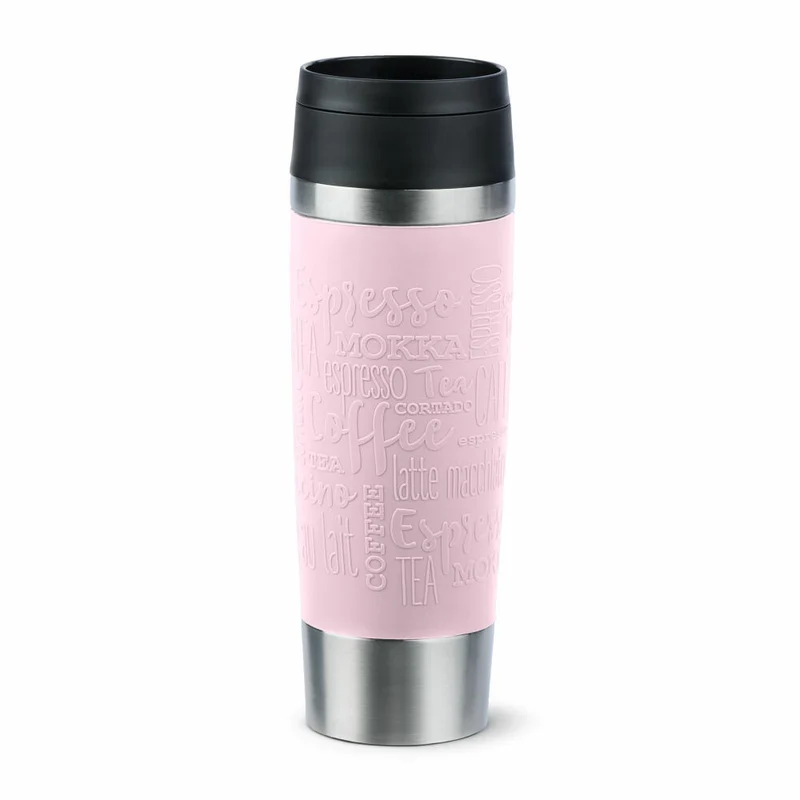 Emsa Isolierbecher Travel Mug Classic, To-Go-Becher, Edelstahl, Pastellrosa, 500 ml, N20224