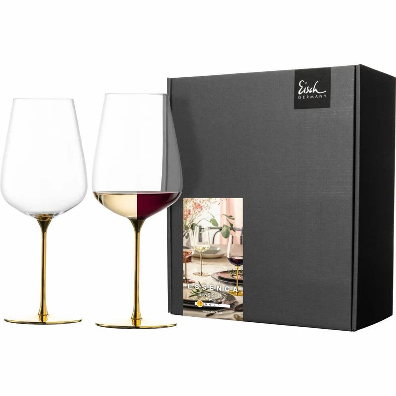 Eisch Allroundgläser Essenca Sensisplus, 2er Set, Rotweinglas, Weinglas, Kristallglas, Goldfarben, 740 ml, 15434020