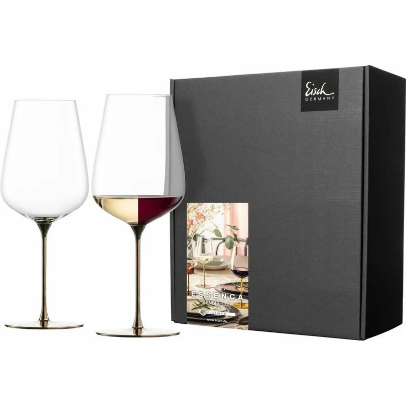 Eisch Allroundgläser Essenca Sensisplus, 2er Set, Rotweinglas, Weinglas, Kristallglas, Platin, 740 ml, 15434021