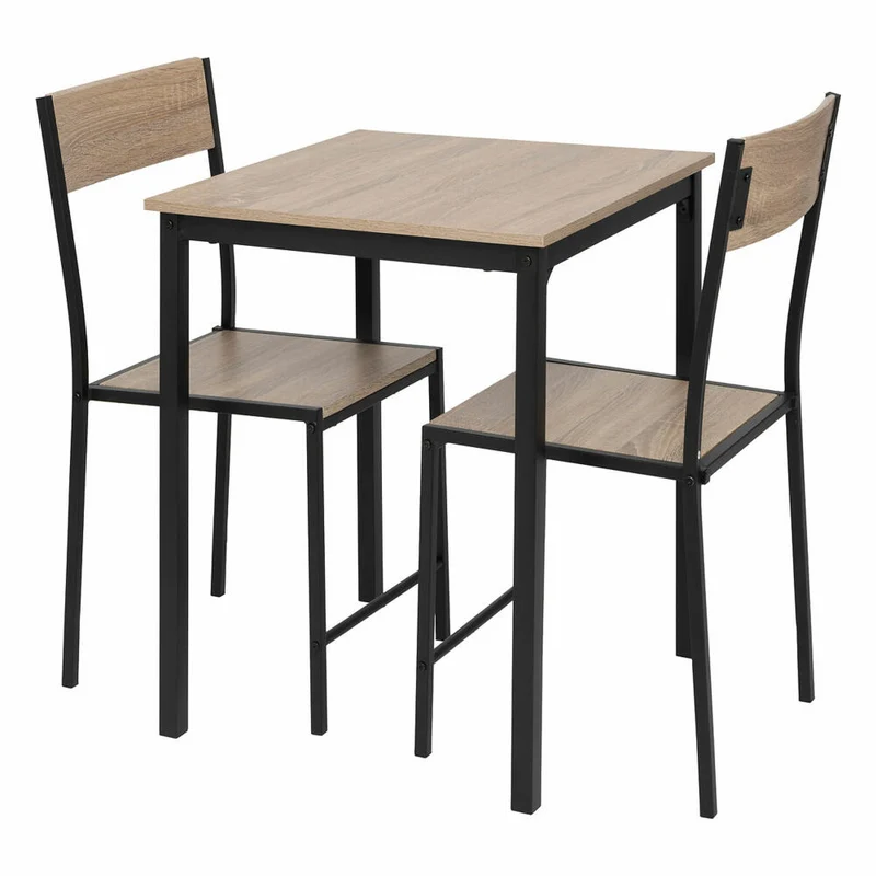 5five Simply Smart Tischset Aliaj, 3-tlg., Tisch, Stühle, Stuhl, Esstisch, Stahl / Spanplatte, 193574