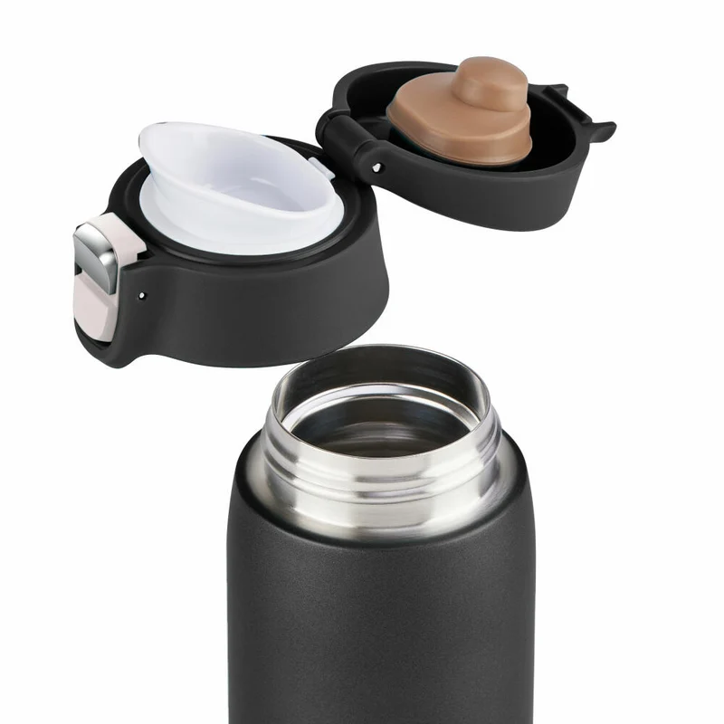 Emsa Isolierbecher Travel Mug Light, Edelstahl, PP, Schwarz, 400 ml, N21517