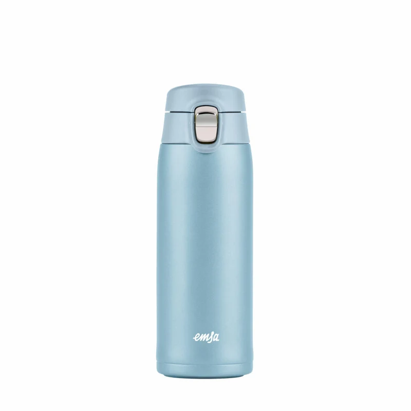 Emsa Isolierbecher Travel Mug Light, Edelstahl, PP, Eisblau, 400 ml, N21518