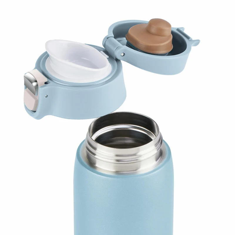 Emsa Isolierbecher Travel Mug Light, Edelstahl, PP, Eisblau, 400 ml, N21518