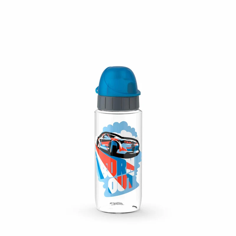 Emsa Trinkflasche Drink2Go Rennfahrer, Kinderflasche, Tritan, Bunt, 500 ml, N30332