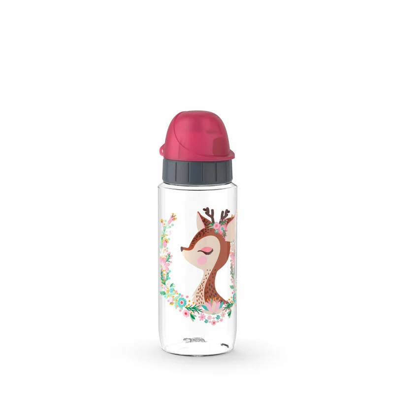 Emsa Trinkflasche Drink2Go Hirsch, Kinderflasche, Tritan, Bunt, 500 ml, N30333