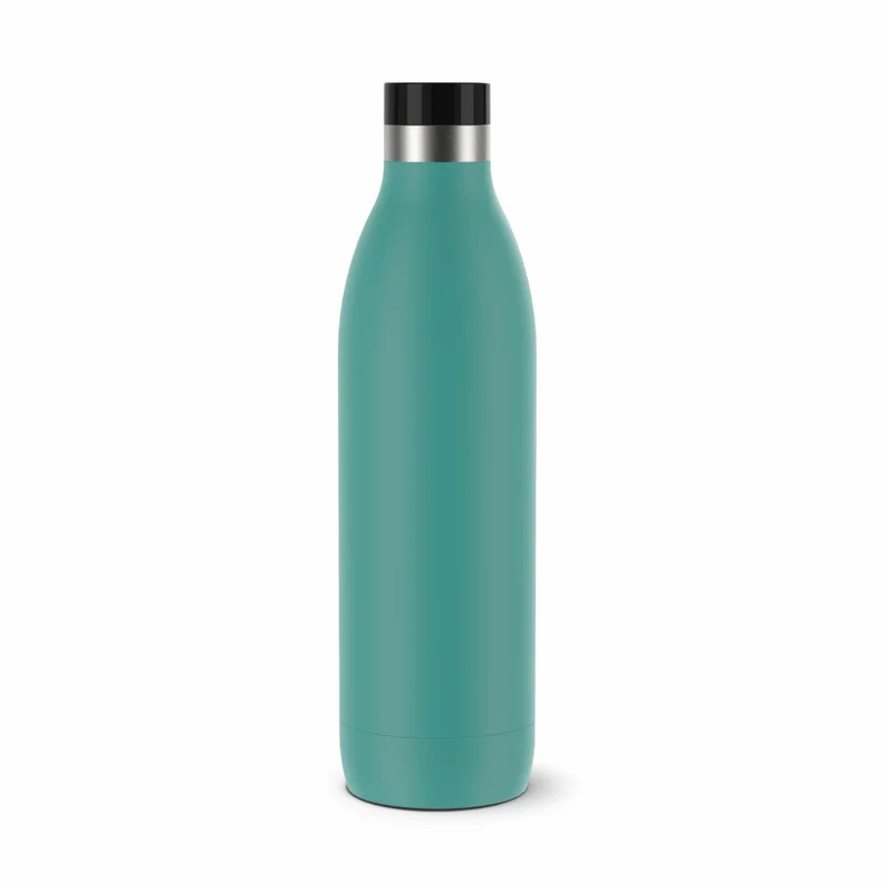 Emsa Isolier-Trinkflasche Bludrop, Wasserflasche, Edelstahl, Petrol, 1 L, N31121