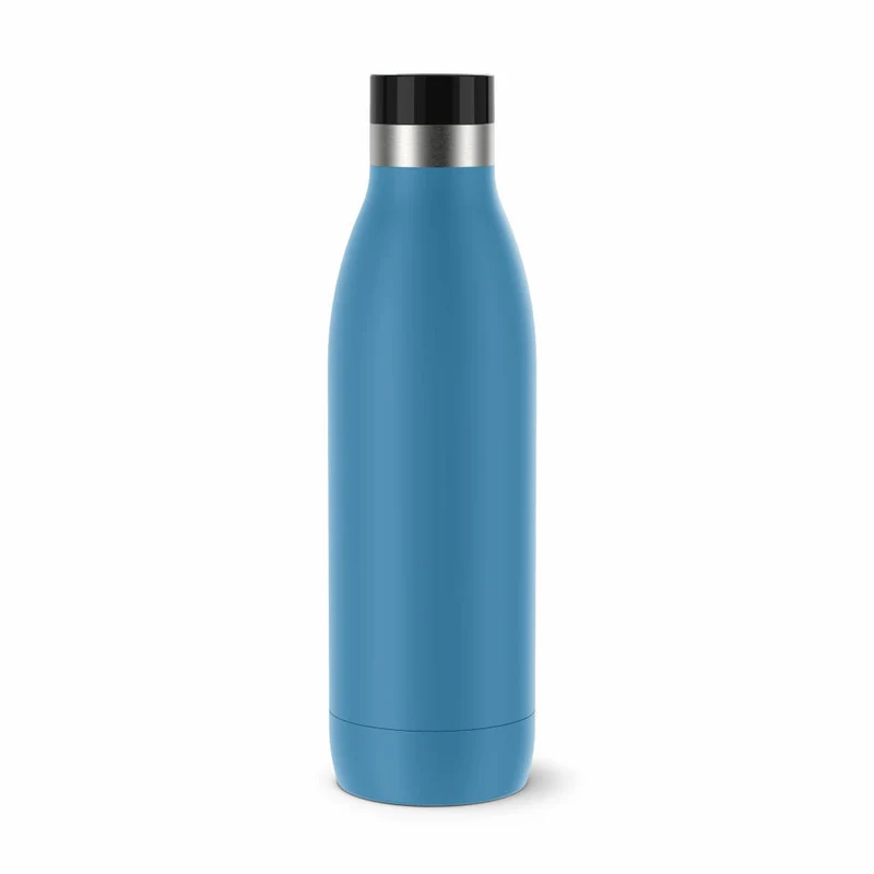 Emsa Isolier-Trinkflasche Bludrop, Wasserflasche, Edelstahl, Blau, 0.7 L, N31122