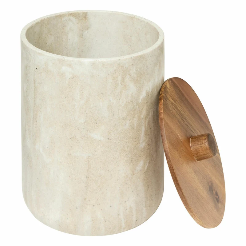 5five Simply Smart Mülleimer Come, Abfalleimer, Badmülleimer, Polyresin, Beige, 5 L, 200161A