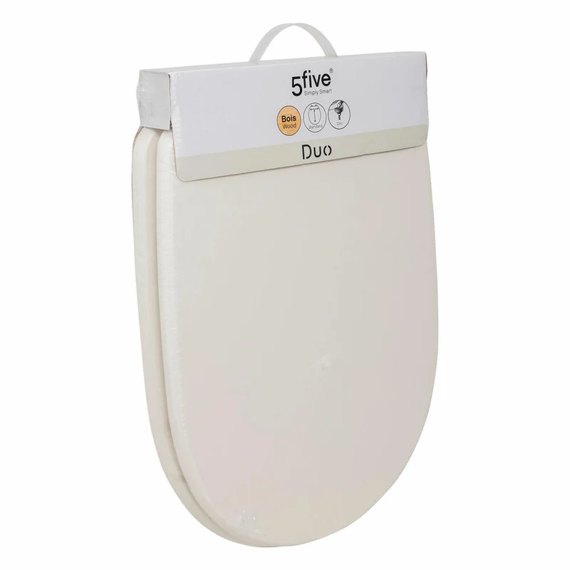 5five Simply Smart Toilettendeckel Duo, Klobrille, Klodeckel, Toilettensitz, HDF, Beige, 200165A