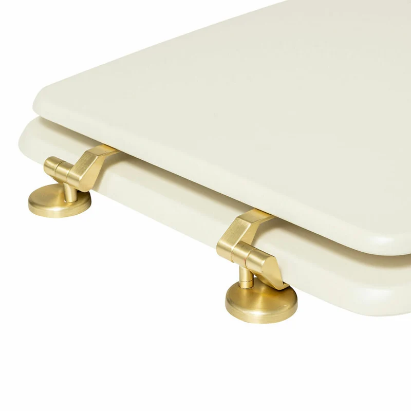 5five Simply Smart Toilettendeckel Duo, Klobrille, Klodeckel, Toilettensitz, HDF, Beige, 200165A