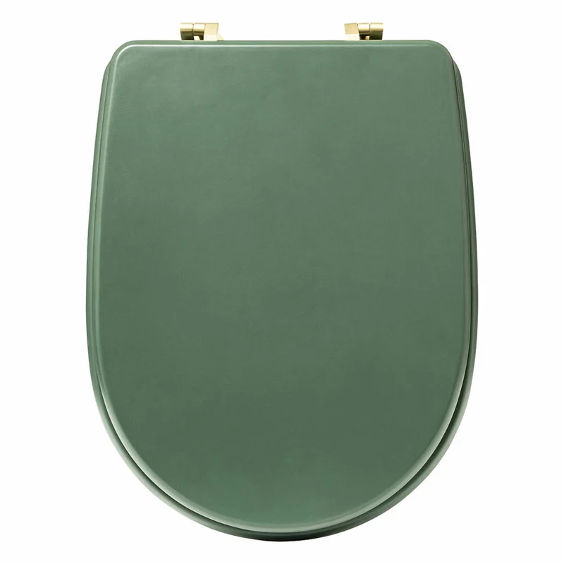 5five Simply Smart Toilettendeckel Duo, Klobrille, Klodeckel, Toilettensitz, HDF, Grün, 200165B