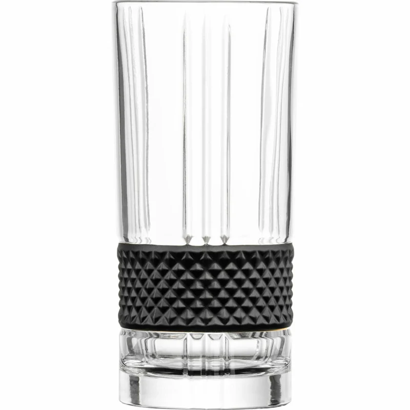 Eisch Longdrinkgläser Glen, 2er Set, Longdrinkglas, Trinkglas, Kristallglas, Schwarz, 350 ml, 78854413