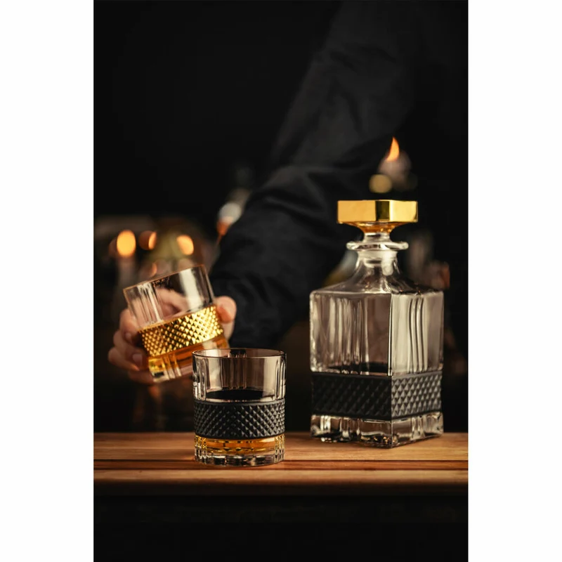 Eisch Whiskykaraffe Glen, Whisky Karaffe, Kristallglas, Schwarz, 850 ml, 78884508