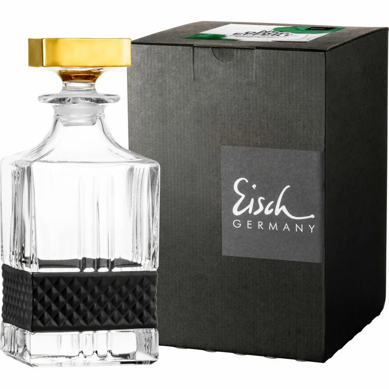 Eisch Whiskykaraffe Glen, Whisky Karaffe, Kristallglas, Schwarz, 850 ml, 78884508