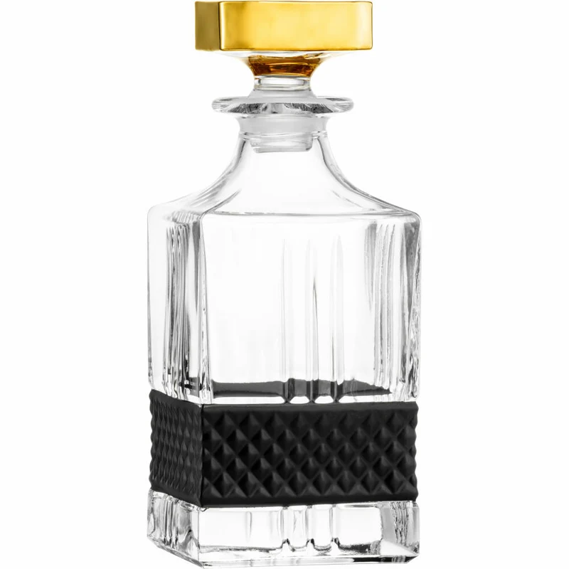 Eisch Whiskykaraffe Glen, Whisky Karaffe, Kristallglas, Schwarz, 850 ml, 78884508