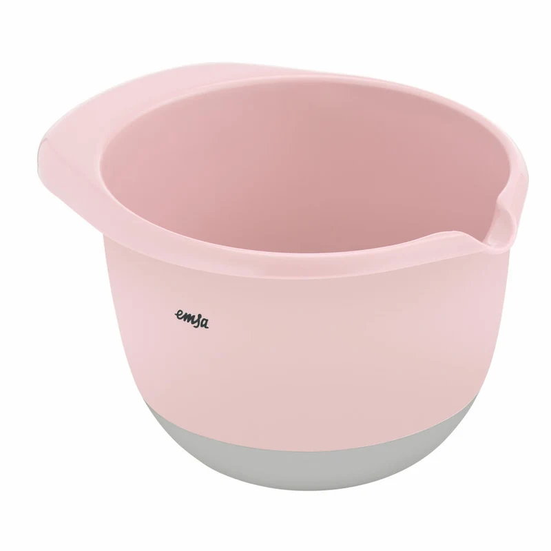 Emsa Rührschüssel Prep & Bake, PP-Kunststoff, TPR, Rosa, Grau, 1.4 L, K32414