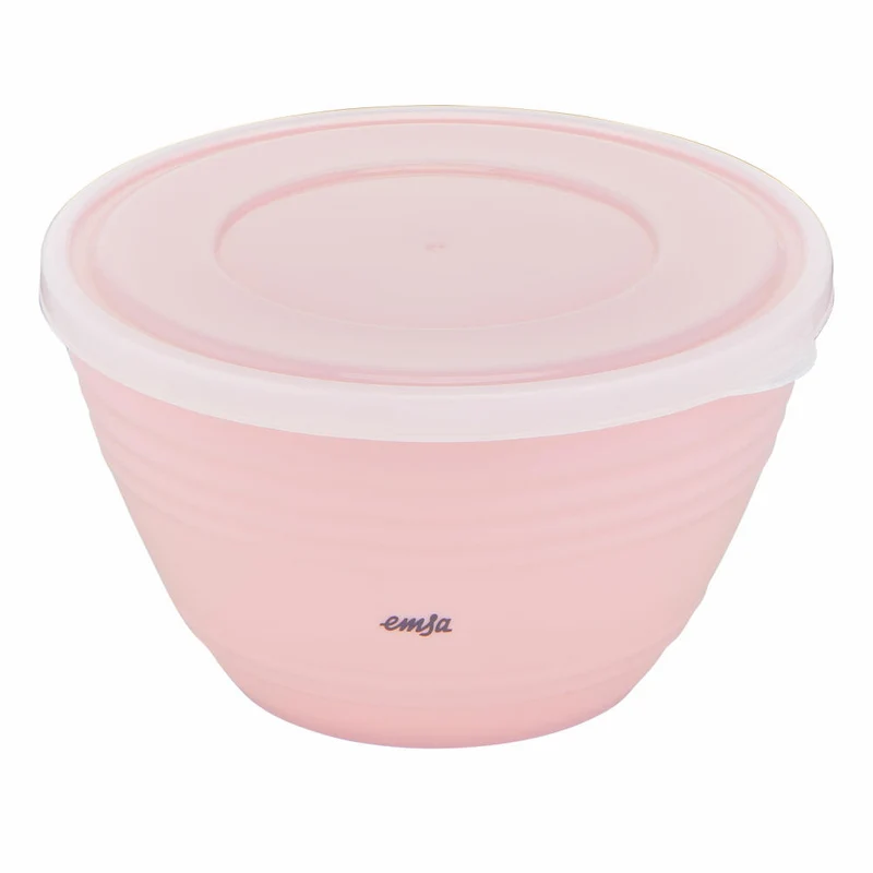 Emsa Rührschüssel Prep & Bake mit Deckel, Kunststoff, Silikon, Rosa, 1.7 L, K32517