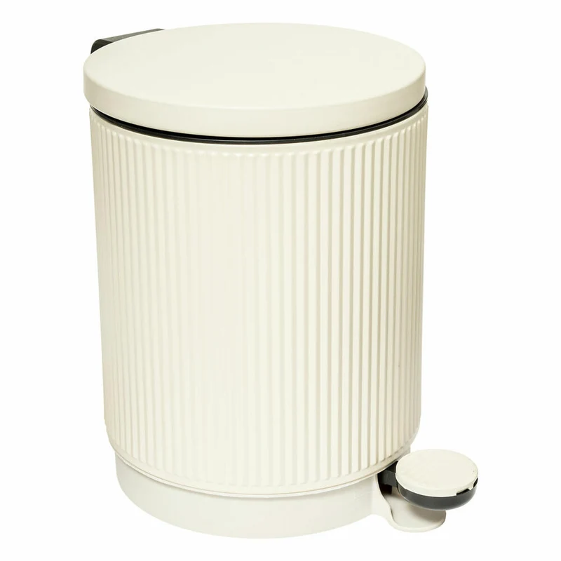 5five Simply Smart Mülleimer Onyx, Pedal-Abfalleimer, Stahl, PP, Beige, 5 L, 200173A